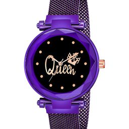CSAMON Women Embellished Dial & Bracelet Style Straps Analogue Watch Queen Purple Maganet-picture-24