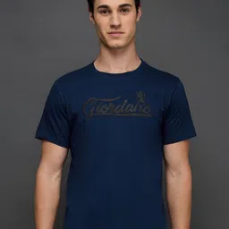 GIORDANO Men Typography Printed Round Neck Cotton T-shirt-image-20