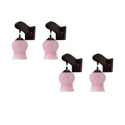 Somil Premium Designer Glass Wall / Night Lamp Elegant & Stylish Dcor Accent for Modern Interiors, Color- Pink, White, Size:- 20 X 25 X 24 CM-image-82