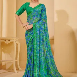 Reboot Fashions Floral Pure Chiffon Saree-image-78