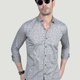 ALMATY Albin Comfort Micro Ditsy Printed Slim Fit Cotton Shirt-image-24