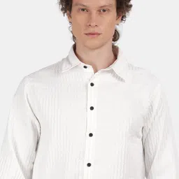 Blu MNKY Men Smart Slim Fit Vertical Striped Spread Collar Casual Shirt-image-77