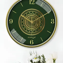 RANDOM Yellow & Green Printed Round Contemporary Wall Clock-16