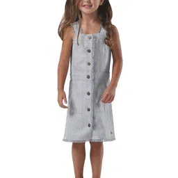 Cherry Crumble Girls Self Design Sleeveless Fit & Flare Knee Length Dress-image-78