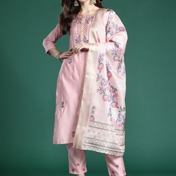Anouk Women Floral Embroidered Kurta with Trousers & Dupatta-image-62