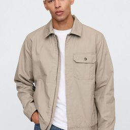 GAP Men Brown Spread Collar Regular Fit Pure Cotton Jacket-image-2