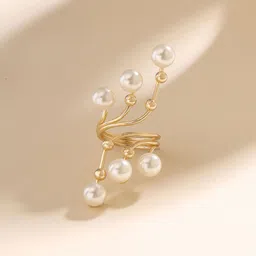 Yellow Chimes Gold-Plated Adjustable Finger Ring-10