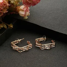 Stoln Gold Plated Contemporary Half Hoop Earrings-46