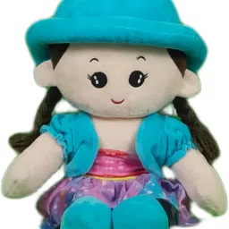 Rag Doll Plush Soft Toy Wearing Sky Cap For Ages 3 Years And Up - 45 cm-23