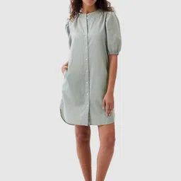 GAP Women Band Collar Shirt Dress-36