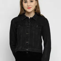 Tripursundari Fashion Lightweight Crop Denim Trucker Jacket-picture-9