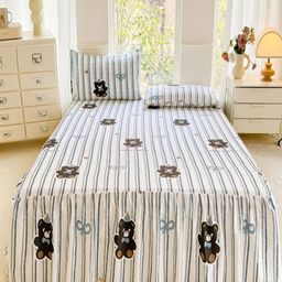 JC HOME Multicoloured 140 TC Single Bedsheet with 1 Pillow Covers-image-113