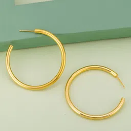 Kushal's Fashion Jewellery Gold-Plated Party Classic Half Hoop Earrings-53