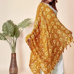 EBADAT Printed Mustard Cotton Dupatta image 2