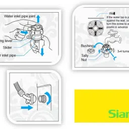 siana 3 Meter Water Washing Machine Pipe Inlet Front & Top Load Fully Automatic Hose Pipe image 5