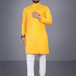 Attigo Men Solid Ethnic Kurta with Pyjama-image-78