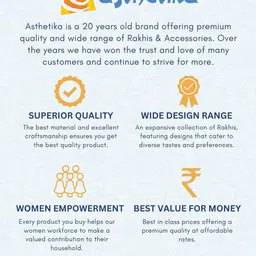 Asthetika Set of 2 Artificial Stones And Rudraksha Studded Traditional Thread Rakhi image 3