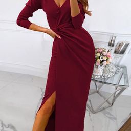 StyleCast Women V-Neck Wrap Midi Dress-image-69