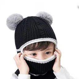 Babymoon Kids Colourblocked Woollen Monkey Cap Beanie-image-65