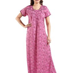 NIGHT QUEEN Women Floral Printed Maxi Nightdress-image-34