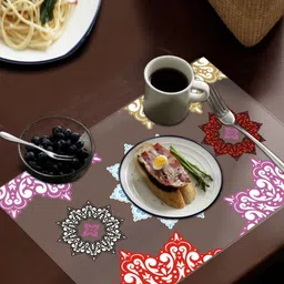 LooMantha Transparent & Pink 6 Pieces Printed Rectangular Table Placemats image 3