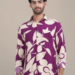 AMSWAN Men Opaque Printed Casual Shirt-picture-21
