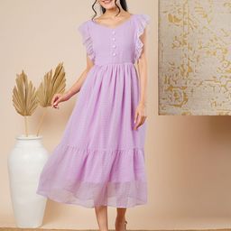 CARTYSHOP women  Georgette Fit & Flare Midi Dress-picture-37
