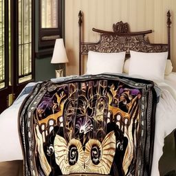 CHICERY Black & Beige Floral Mink Heavy Winter Double Bed Blanket-image-81