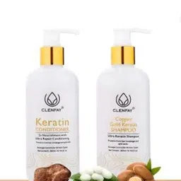 clenfay Set Of 2 Copper Gold Ultra Keratin Shampoo & Conditioner- 600ml-26