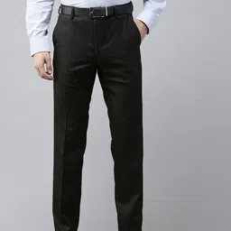 Van Heusen Men Slim Fit Self Design Textured Formal Trousers-picture-25
