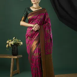 KAYOMMI Woven Design Zari Pure Silk Banarasi Saree-picture-45