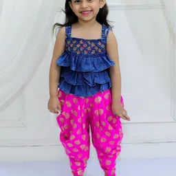 Twisha Girls Printed Top with Dhoti Pants-picture-5