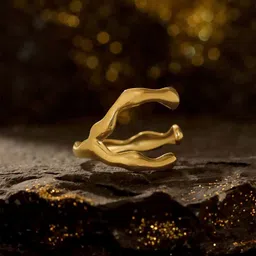 Yellow Chimes Gold-Plated  Chunky Statement Style Adjustable Finger Ring-29