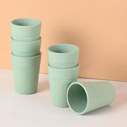 eha Pack of 6 Green Solid Matte Cups-image-100