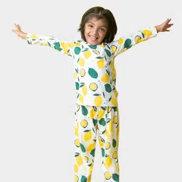 Orange Sugar Unisex Kids Printed T-shirt with Trousers-image-70