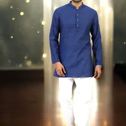 TATTVA Men Tribal Thread Work Kurta-38