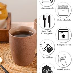 CDI Khaki Handcrafted and Hand Painted Textured Ceramic Glossy Mugs Set of Cups and Mugs image 2