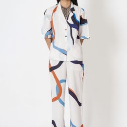 Kameez by Pooja Kejriwal Jenzie Abstract Printed Shirt & Trousers-image-48