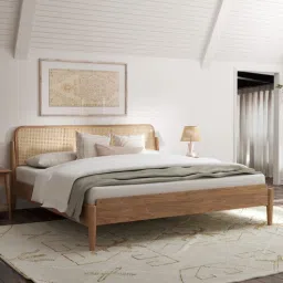 orange tree Meadow Solid Wood King Size Bed In Natural Cane Finish-picture-4
