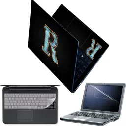 Techfit Full Body Laptop Skin with Screen Guard and Key Guard - Realistic R Letter Combo Set-21