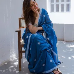 Woven Handloom Pure Cotton Saree-image-45