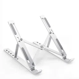 ZAXART ALUMINIUM LAPTOP STAND Floor -Desktop Laptop Stand_3 Aluminium Floor and Desk Stand Laptop Stand with Adjustable Height Compatible with 26 - 35 cm, Universal Laptops-image-51