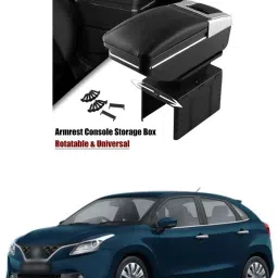 Universal Car Armrest Console Storage Box Rotatable Black Leather Center Box A162 Car Armrest-19