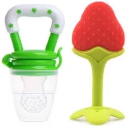 Baby fruit Nibbler/Pacifier with fruit shape teether for new born lil infant Teether and Feeder-30