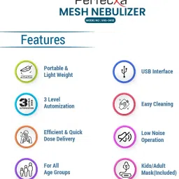 Perfecxa Portable Mesh Nebulizer (VHS 0410) | Easy to Carry & Lightweight, USB Interface Nebulizer image 4