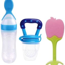 fruit feeder & spoon feeding milk bottle & fruit shape teether comb of 3 Teether and Feeder-image-22