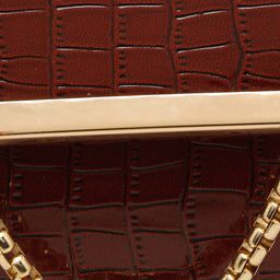 DressBerry Maroon Textured Structured Sling Bag with Fringed image 4