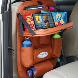 Beige Car Organizer Storage Bag Back Seat Box Organizer Holder Cover Backseat Pockets for Cars Car Multi Pocket-image-3