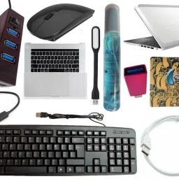 ANJO Keyboard-Wireless Mouse-Pad-2.0 Hub-Cleaner-OTG Micro&C-Ext Cable 1.5m-LED-Skin Combo Set-25