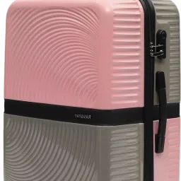 Large Check-in Suitcase (74 cm) 4 Wheels - VENICE - Scratch Proof Printed Trolley Bag - Pink, Grey-image-75